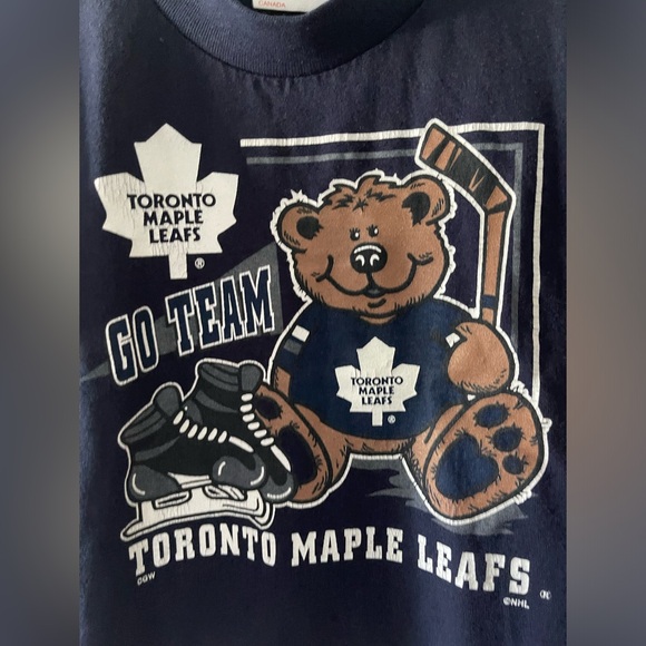 3/10$ Toronto maple leafs tshirt in blue Authentic sportswear size 4 - Picture 2 of 4